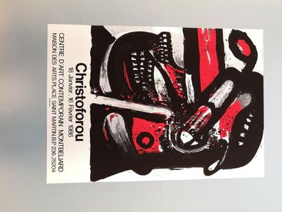 Lot de 59 affiches des années 1980-90 : Alechinsky,...