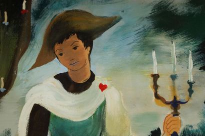 Jean BRUNEAU (1921-2001). Pierrot à l'as...