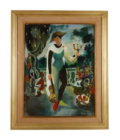 Jean BRUNEAU (1921-2001). Pierrot à l'as...