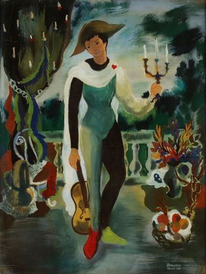 Jean BRUNEAU (1921-2001). Pierrot à l'as...