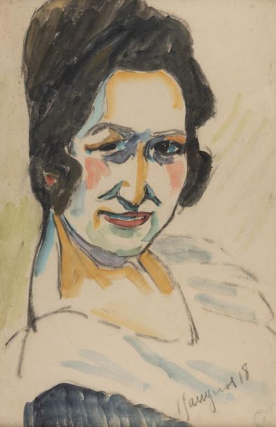 Maurice LE SCOUÉZEC (1881-1940) 
Femme souriante...