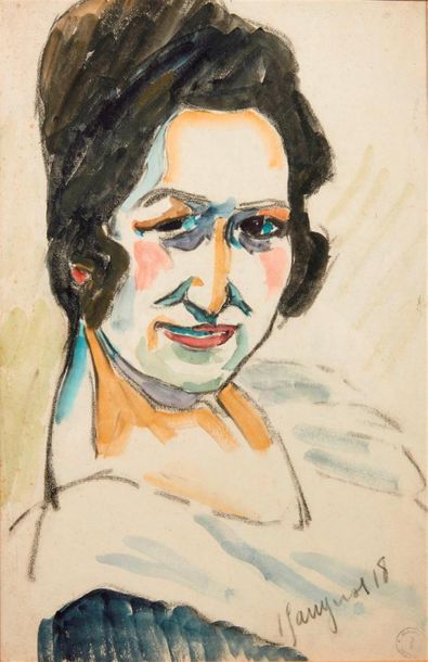 Maurice LE SCOUÉZEC (1881-1940) 
Femme souriante...