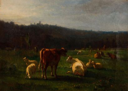 Andrés CORTÉS (1810-1879)
Vaches dans un...