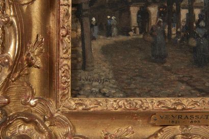 Jules VEYRASSAT (1828-1893) 
Marché en Bretagne...