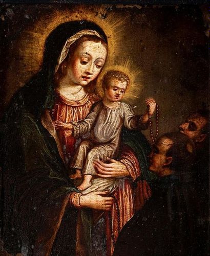 Ecole anversoise vers 1630
Vierge à l'Enfant
Huile...