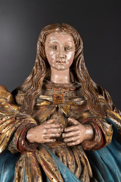 Vierge de l'Assomption en bois sculpté en...
