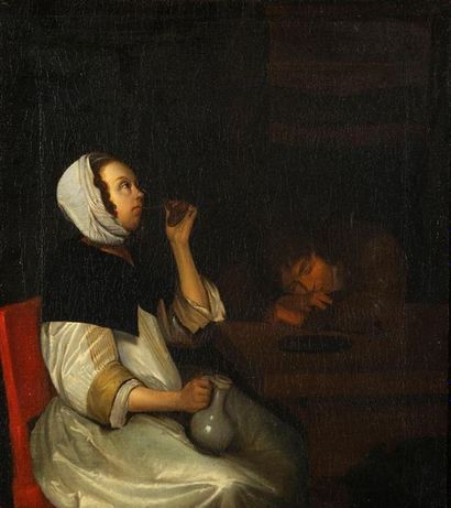 Ecole hollandaise du XVIIIème siècle
Femme...