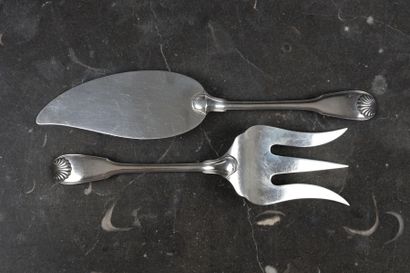Ensemble de couverts à poisson en argent,...