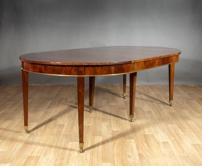 Table de salle à manger à allonges à bandeau,...