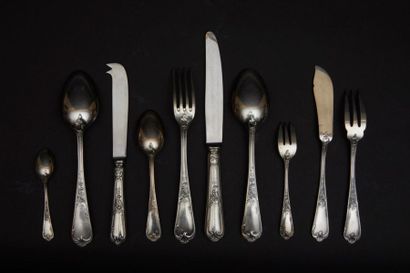 Ménagère de couverts ERCUIS en métal argenté,...