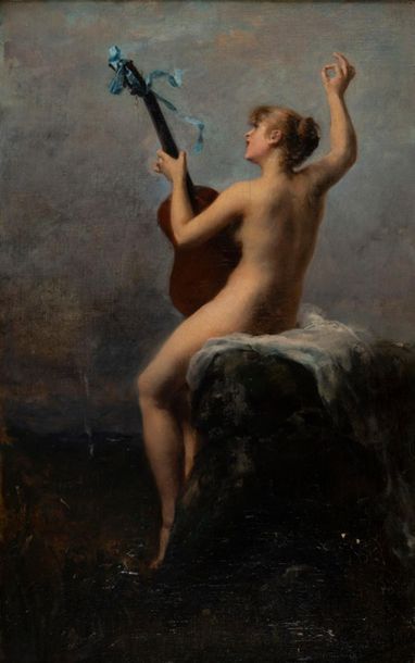 Adolf WEISZ (1838-c.1900)
Femme jouant de...