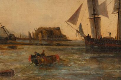 Ecole Française XIXème siècle
Bateaux près...