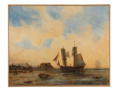 Ecole Française XIXème siècle
Bateaux près...