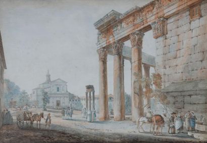 Abraham-Louis DUCROS (1748-1810)
Vue du temple...