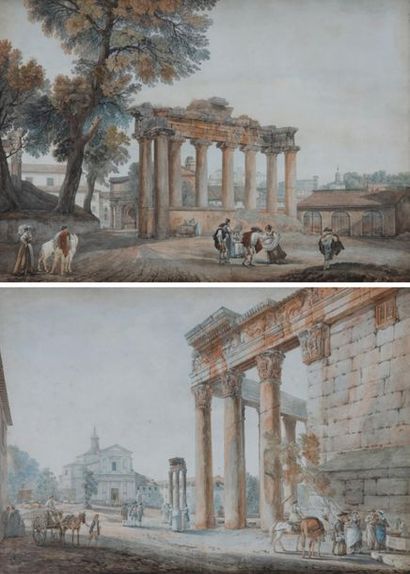 Abraham-Louis DUCROS (1748-1810)
Vue du temple...