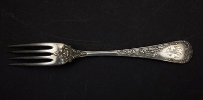 Ménagère en argent, modèle richement orné...