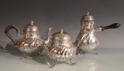 Service à thé et café en argent, modèle balustre...