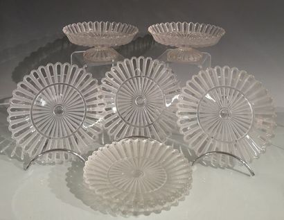 BACCARAT. Série de six assiettes à dessert...
