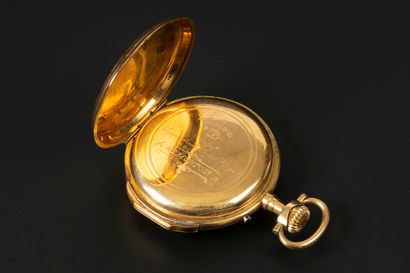Montre de poche en or, le cache-poussière...