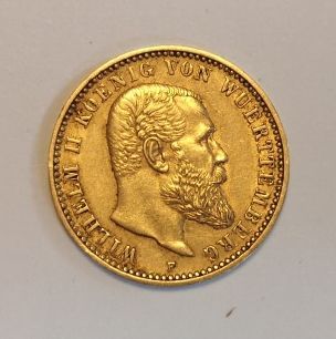 1 monnaie en or: 10 Reich Mark Württemberg...