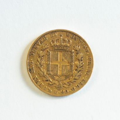 . 1 monnaie en or : 20 lires roi de Sardaigne...