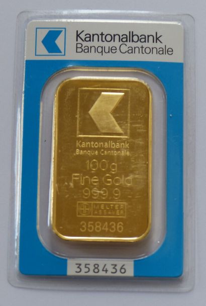 Lingotin en or marqué Kantonalbank Banque...