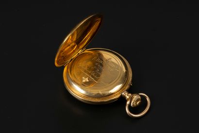 Montre de poche savonnette en or, le cache-poussière...