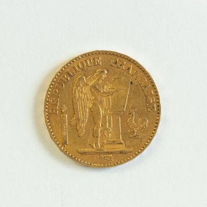 1 monnaie en or : 20 FF Génie III R 1876