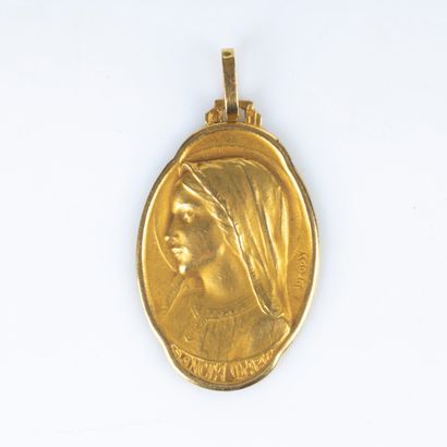 Grande médaille de la Vierge signée DROPSY....