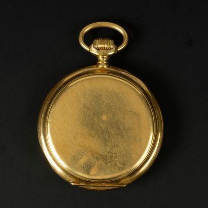 Montre de poche en or uni, le cache-poussière...