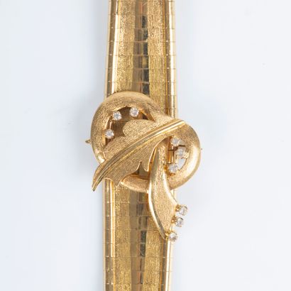 Bracelet souple en or en partie amati, au...