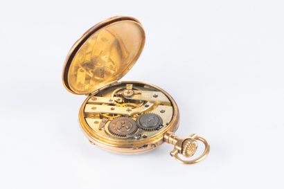 Montre de poche en or uni, le cache-poussière...