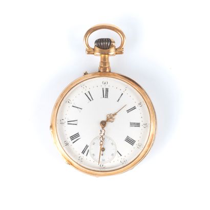 Montre de poche en or uni, le cache-poussière...