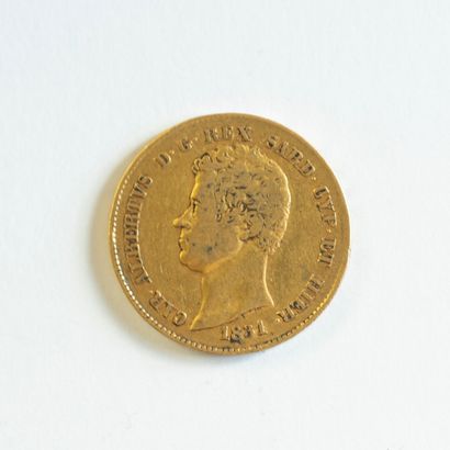 . 1 monnaie en or : 20 lires roi de Sardaigne...