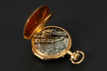Montre de poche en or, le cache-poussière...
