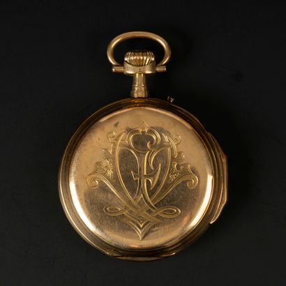 Montre de poche en or, le cache-poussière...