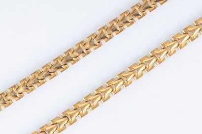 Collier en or maille fantaisie. Années 1940-50....