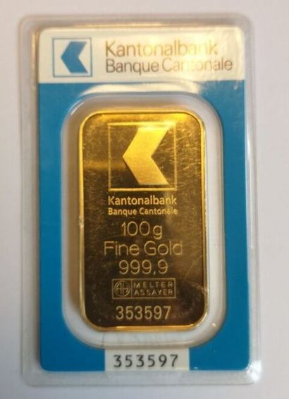 Lingotin en or marqué Kantonalbank Banque...