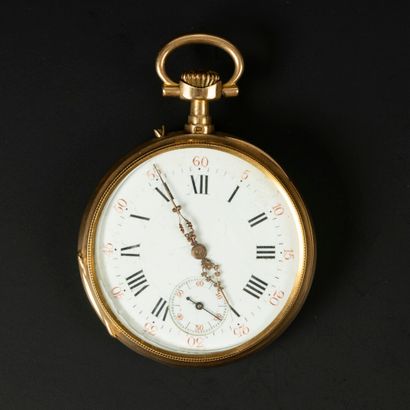 Montre de poche en or, le cache-poussière...