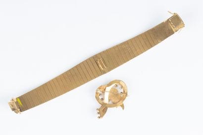 Bracelet souple en or en partie amati, au...