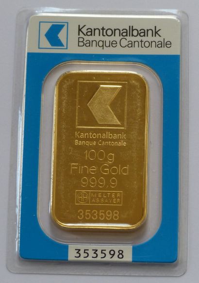 Lingotin en or marqué Kantonalbank Banque...