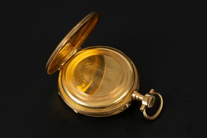 Montre de poche en or, le cache-poussière...