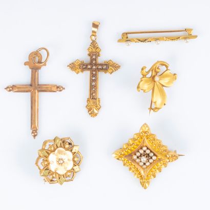 Ensemble de bijoux en or, certains sertis...
