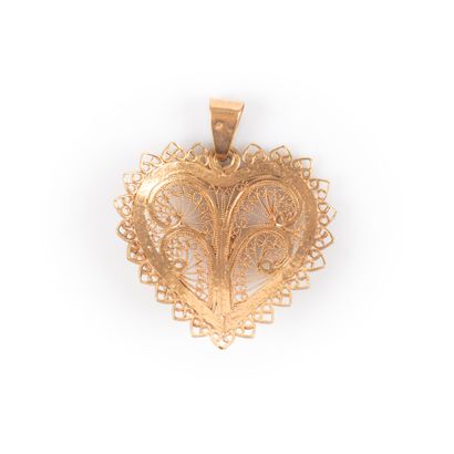 Pendentif Coeur en or filigrané. 9,70 g....
