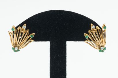 Paire de clips d'oreilles or de deux tons...