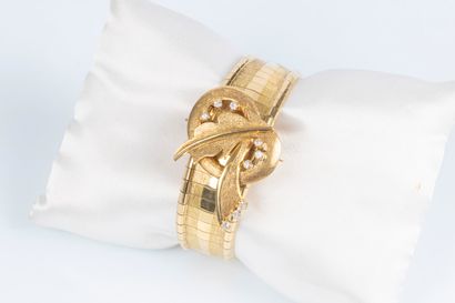 Bracelet souple en or en partie amati, au...