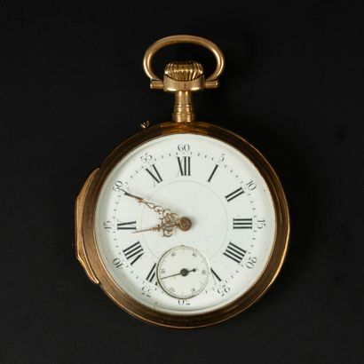 Montre de poche en or, le cache-poussière...
