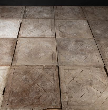 Ensemble de 24 panneaux de parquet Versailles...