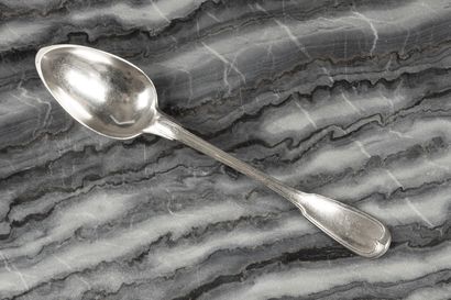 Cuiller à ragoût en argent à filets. 1819-1838....