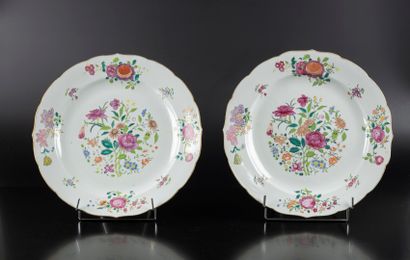 CHINE - COMPAGNIE DES INDES. Paire de plats...